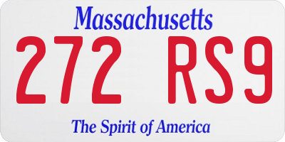 MA license plate 272RS9
