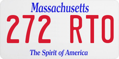 MA license plate 272RT0