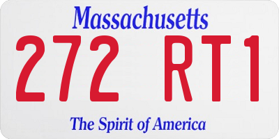 MA license plate 272RT1