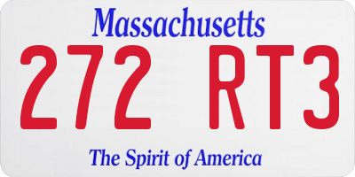 MA license plate 272RT3