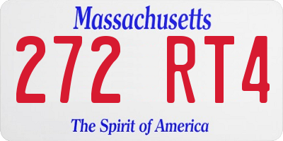 MA license plate 272RT4