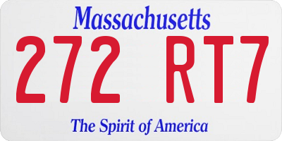 MA license plate 272RT7