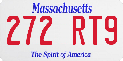 MA license plate 272RT9