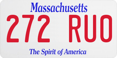 MA license plate 272RU0