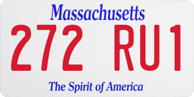 MA license plate 272RU1