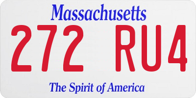 MA license plate 272RU4
