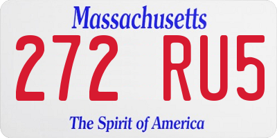 MA license plate 272RU5