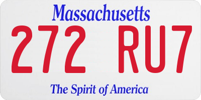 MA license plate 272RU7