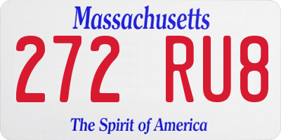 MA license plate 272RU8