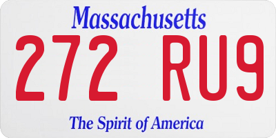 MA license plate 272RU9