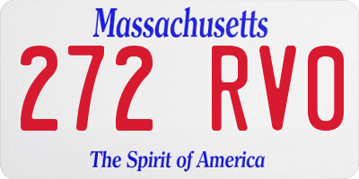 MA license plate 272RV0