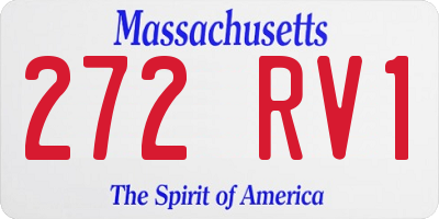 MA license plate 272RV1