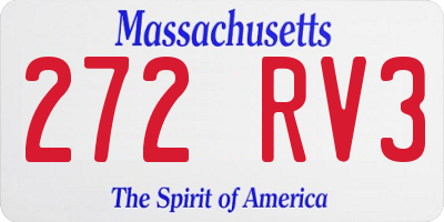 MA license plate 272RV3