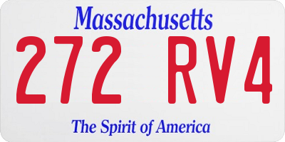 MA license plate 272RV4