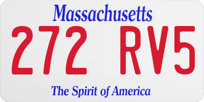 MA license plate 272RV5