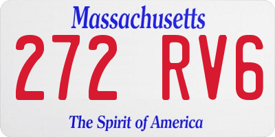 MA license plate 272RV6