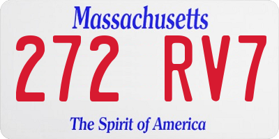 MA license plate 272RV7
