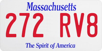 MA license plate 272RV8