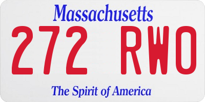 MA license plate 272RW0