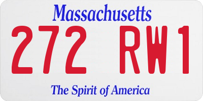 MA license plate 272RW1