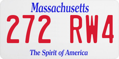 MA license plate 272RW4