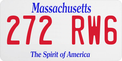 MA license plate 272RW6