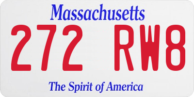 MA license plate 272RW8