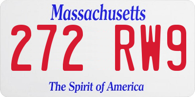 MA license plate 272RW9