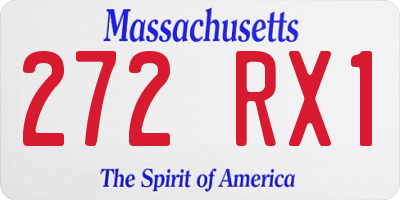 MA license plate 272RX1