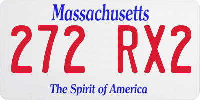 MA license plate 272RX2