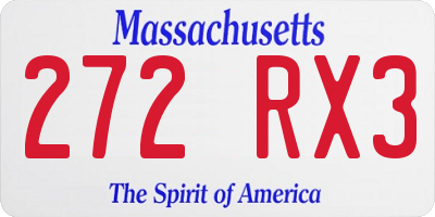 MA license plate 272RX3