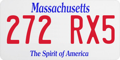 MA license plate 272RX5