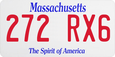 MA license plate 272RX6