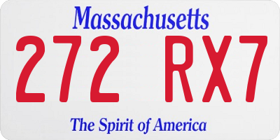 MA license plate 272RX7