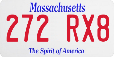 MA license plate 272RX8