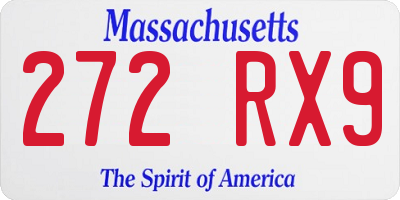 MA license plate 272RX9