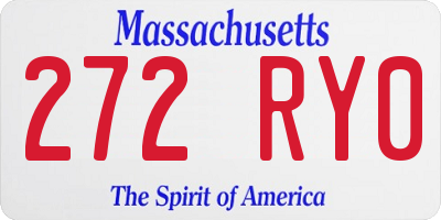 MA license plate 272RY0