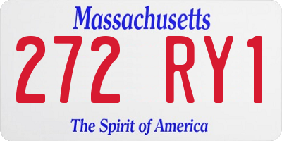 MA license plate 272RY1