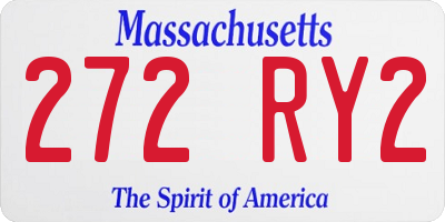 MA license plate 272RY2