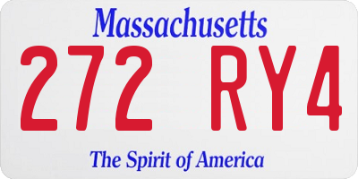 MA license plate 272RY4