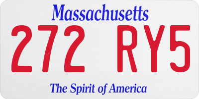 MA license plate 272RY5
