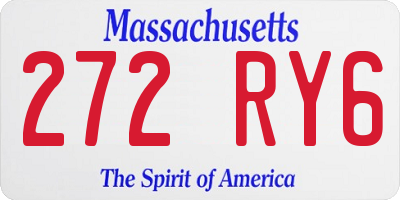 MA license plate 272RY6