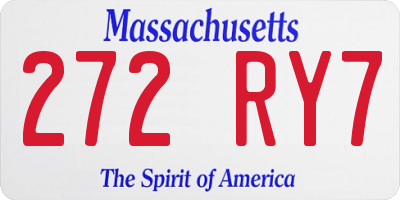 MA license plate 272RY7