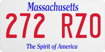 MA license plate 272RZ0