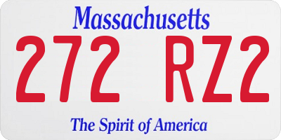 MA license plate 272RZ2