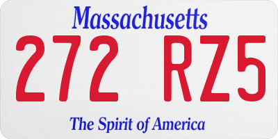 MA license plate 272RZ5