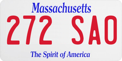 MA license plate 272SA0