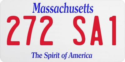 MA license plate 272SA1