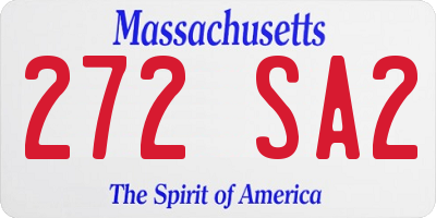 MA license plate 272SA2