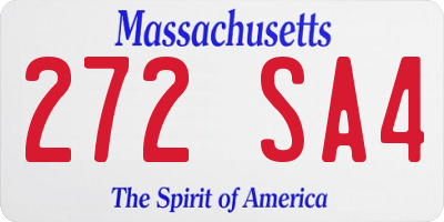MA license plate 272SA4